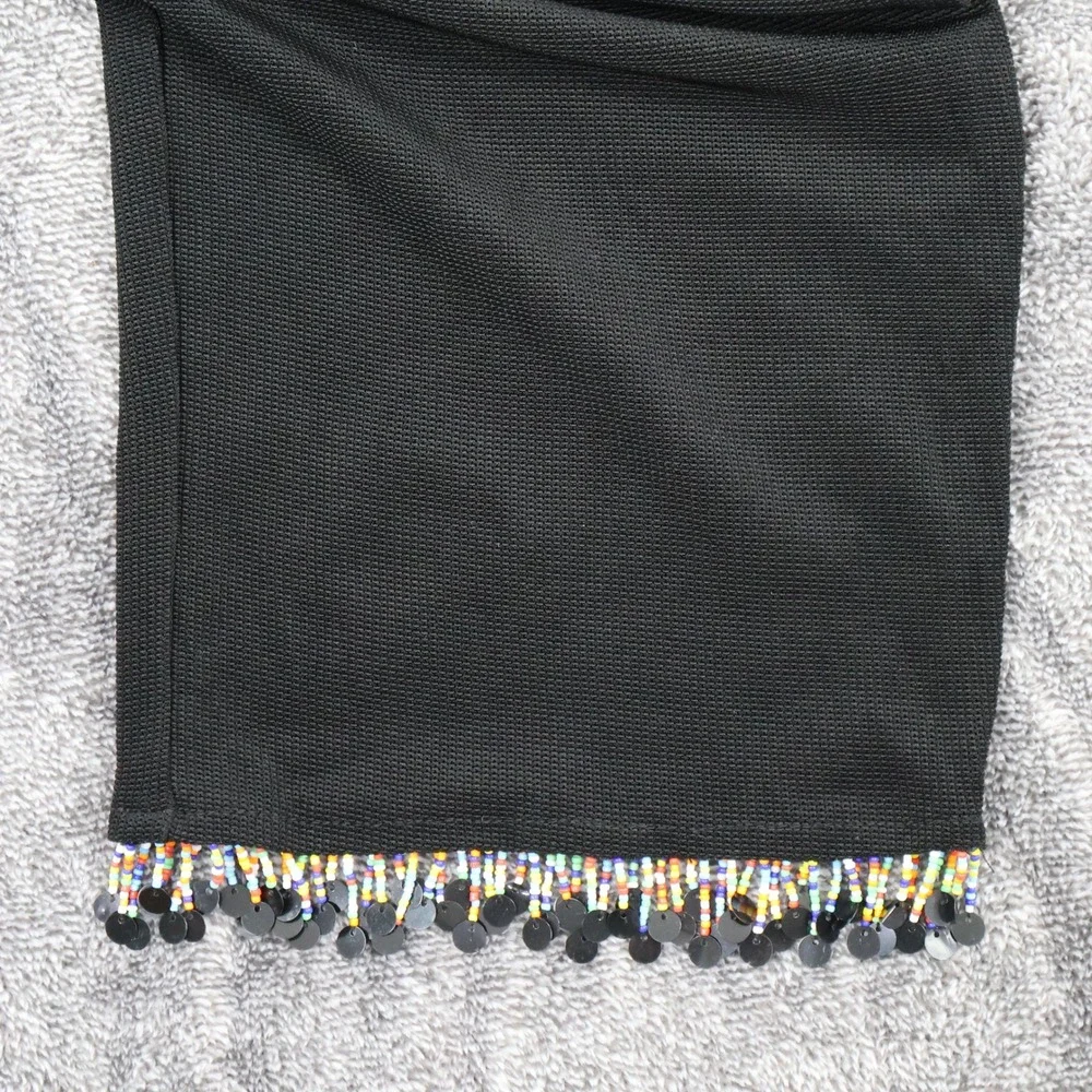Vintage Ronni Nicole by Ouida Top & Pant Set Womens L‎ Black Beaded Embellished - Picture 15 of 16